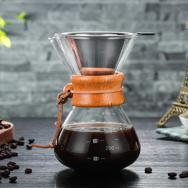 OHFIN Espresso Coffee Machine w/ Stainless Steel Filter Pot