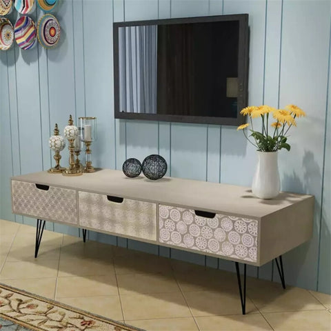 VidaXL TV Cabinet w/ 3 Drawers