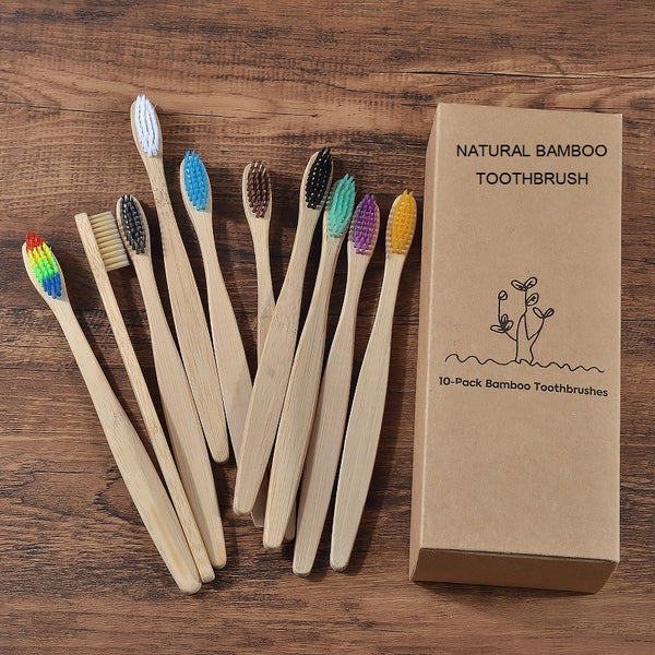 Mixed Color Bamboo Toothbrush /  Eco Friendly