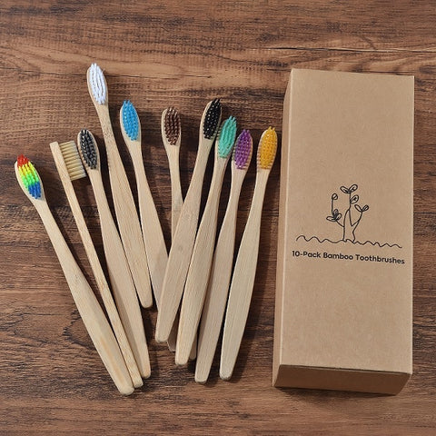 Mixed Color Bamboo Toothbrush /  Eco Friendly