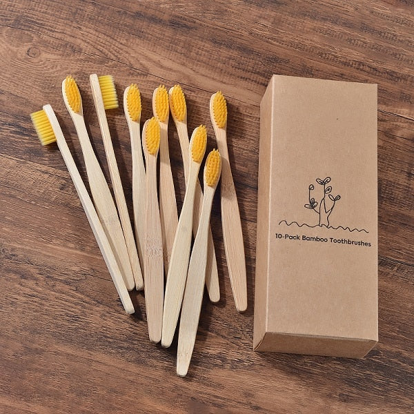 Mixed Color Bamboo Toothbrush /  Eco Friendly