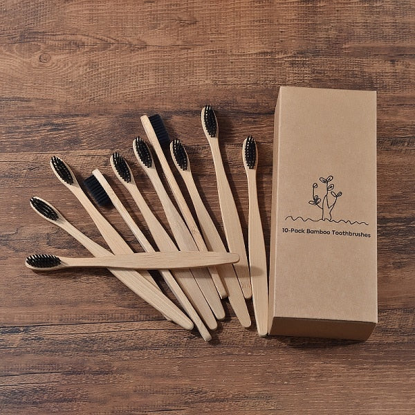 Mixed Color Bamboo Toothbrush /  Eco Friendly