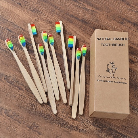 Mixed Color Bamboo Toothbrush /  Eco Friendly